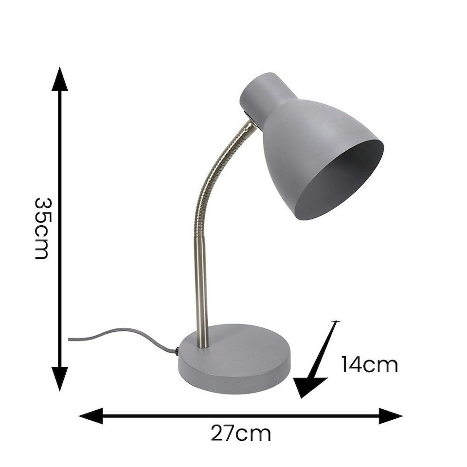 image 1 of ValueLights Keela Grey Adjustable Flexi Neck Desk Table Lamp