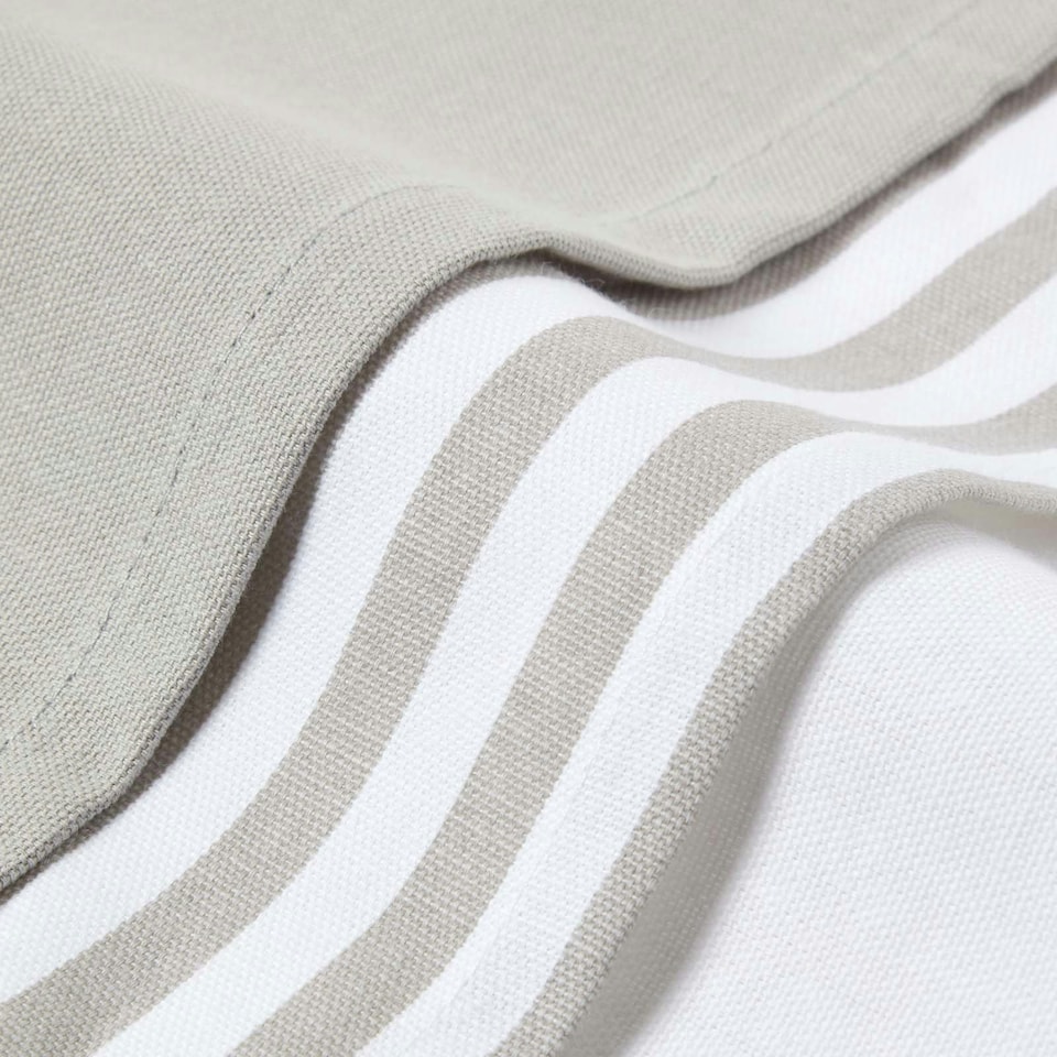image 1 of Homescapes Striped Grey Cotton Tea Towels Set Of Three