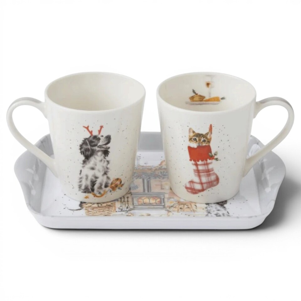 image 1 of Wrendale Designs Christmas No Place Like Home Mug and Tray Gift Set