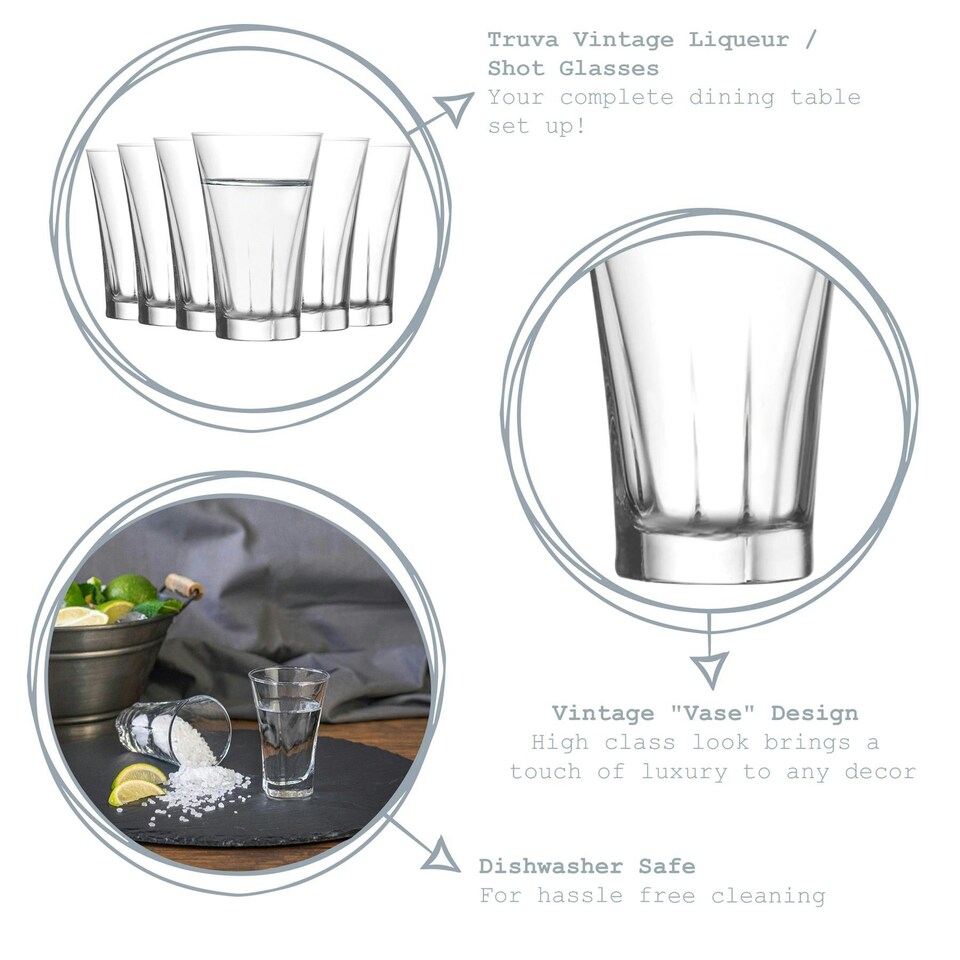 image 1 of LAV Truva Shot Glasses - 100ml - Clear - Pack of 6 Clear
