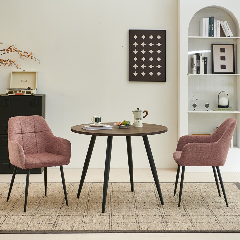 image 1 of SONARA Dining Chair Set of 2, Water-Repellent Plush Chenille Upholstered for Dining Room | Red