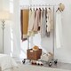 image 2 of Heavy Duty Chrome Clothes Rail Adjustable Width Height with Shelf Locking Wheels Chrome | One Size
