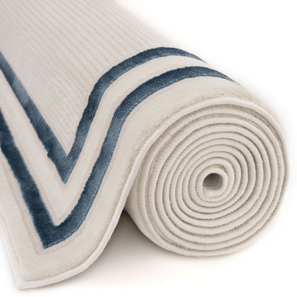 image 1 of The Rugs Carmel Collection Bordered Area Floor Rug Runner Soft Pile Living Room Bedroom