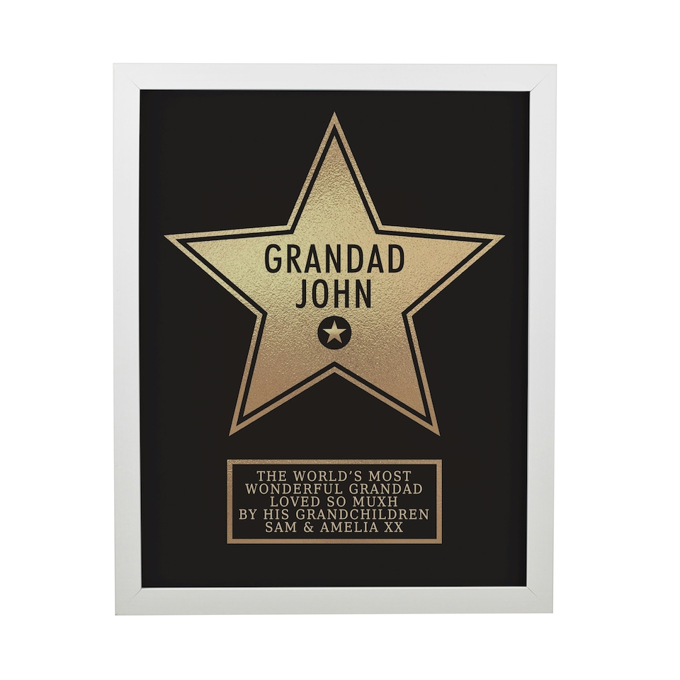 image 1 of Personalised Star Award White Poster Frame White | One Size