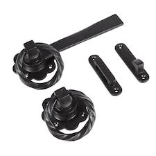 Hammer & Tongs Rose Ring Gate Latch - W195mm - Black