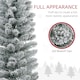image 4 of HOMCOM 5ft Artificial Pencil Christmas Tree with 263 Snow Flocked Branches, Metal Base, Realistic mas Tree, White