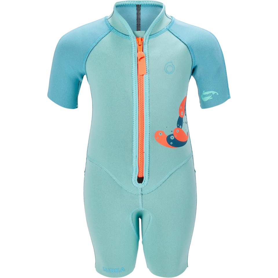 image 1 of Decathlon Kids’ 2 mm Turquoise Neoprene Shorty