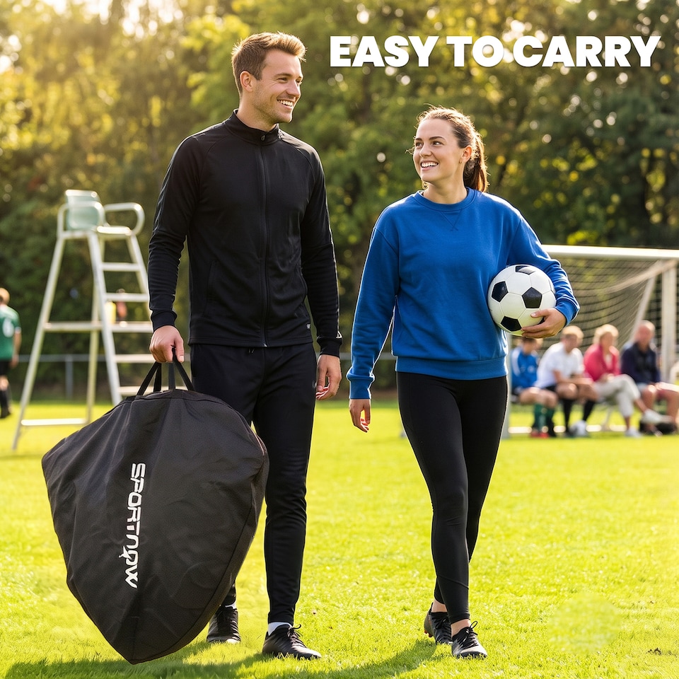 image 1 of SPORTNOW Set of 2 Pop Up Football Goal, Portable Folding Football Net