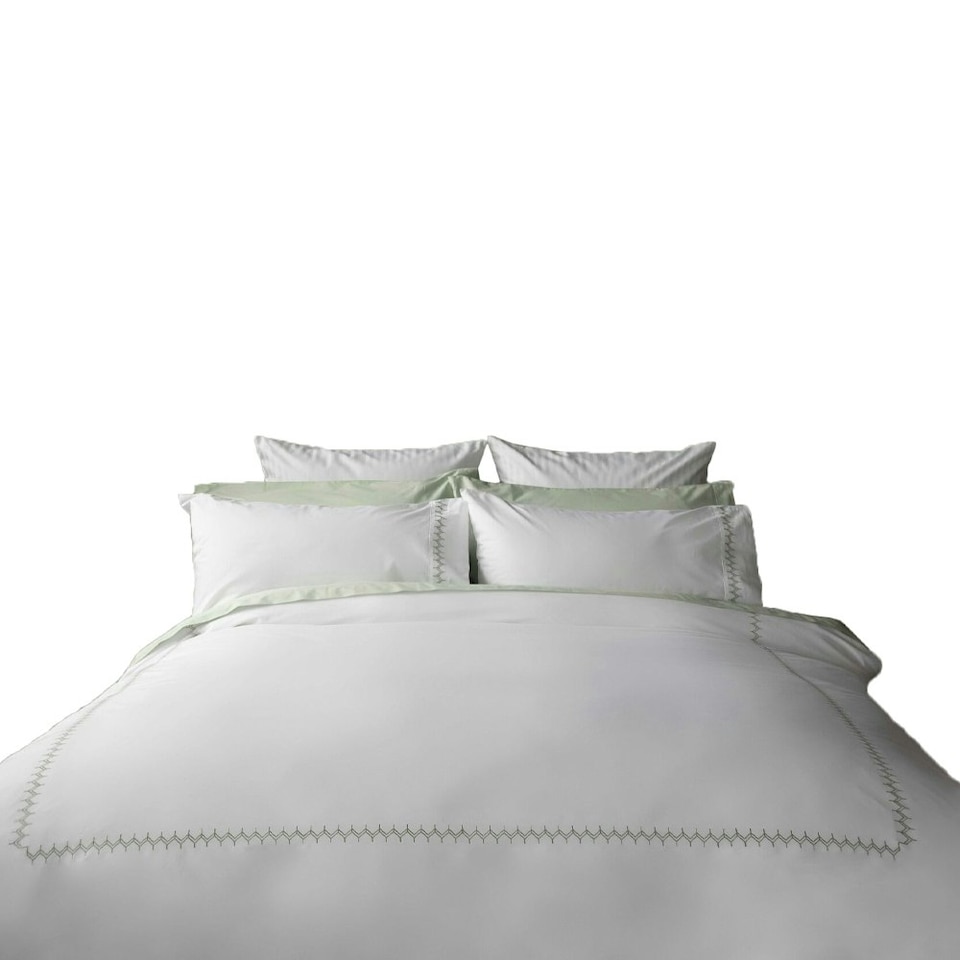 image 1 of Belledorm Luna Cotton Duvet Cover Set - White - Double