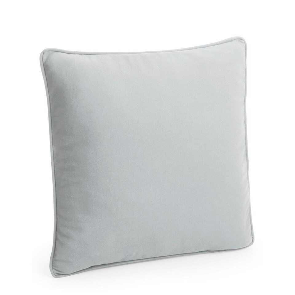 image 1 of Westford Mill Fairtrade Cotton Piped Cushion Cover - Natural/Light Grey - 40cm x 40cm x 18cm