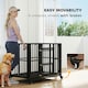 image 6 of PawHut 43" Foldable Heavy Duty Dog Crate w/ Locks, Removable Tray, Wheels
