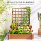 image 7 of Outsunny 3 Tier Wooden Garden Planters with Trellis for Vine Climbing Plants | Brown | Brown