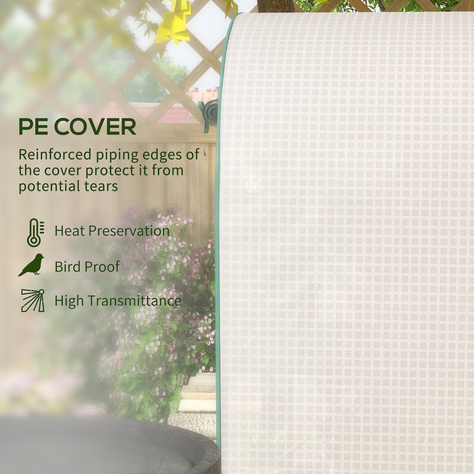 image 1 of Outsunny 80 x 49 x 160cm Mini Greenhouse Portable Green House with Shelf White