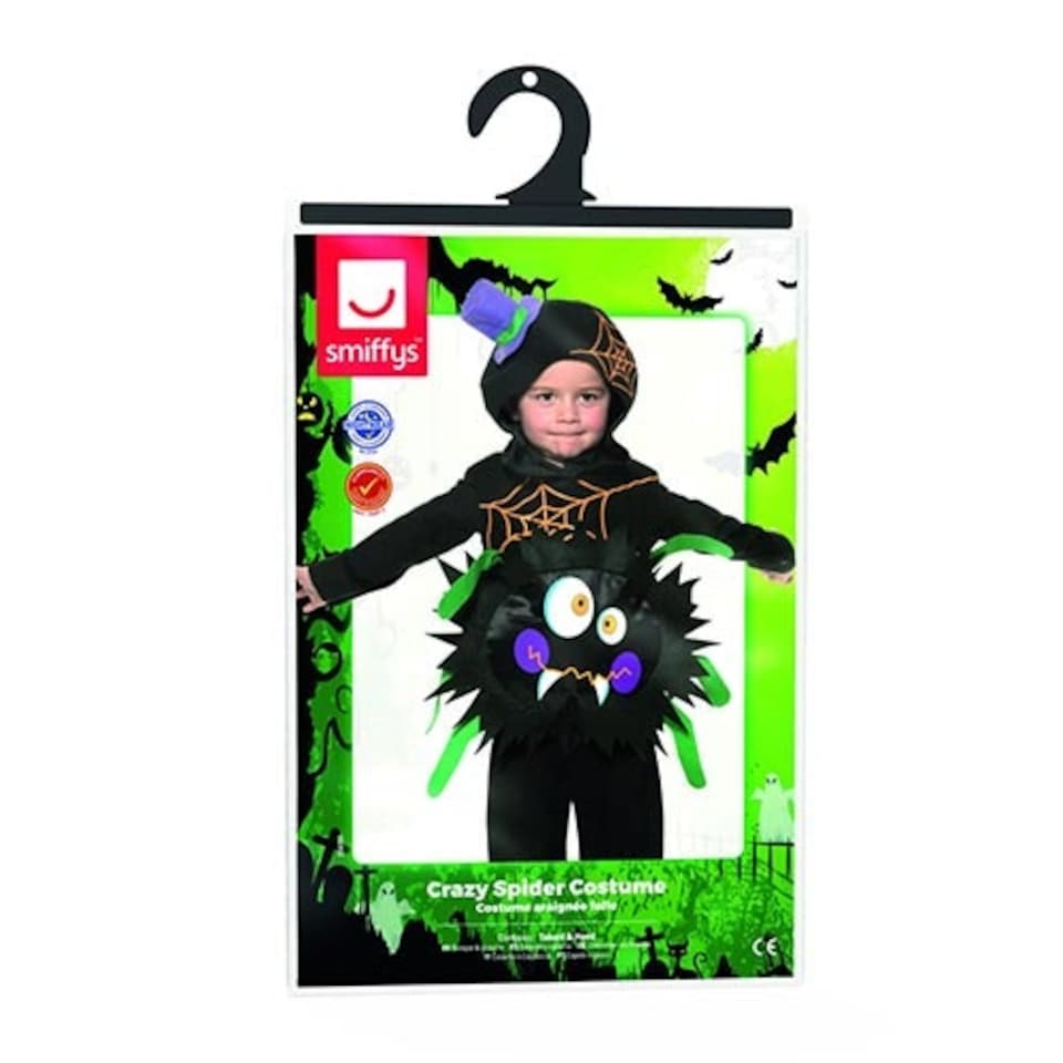 image 1 of Crazy Spider Fancy Dress Costume Unisex Toddler Age 3-4
