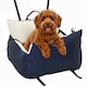 image 1 of PawHut Dog Car Seat, Cosy Pet Car Booster Seat for Small Dog Under 5 KG, Portable Travel Bed with Safety Tether, Detachable and Washable, Navy Blue