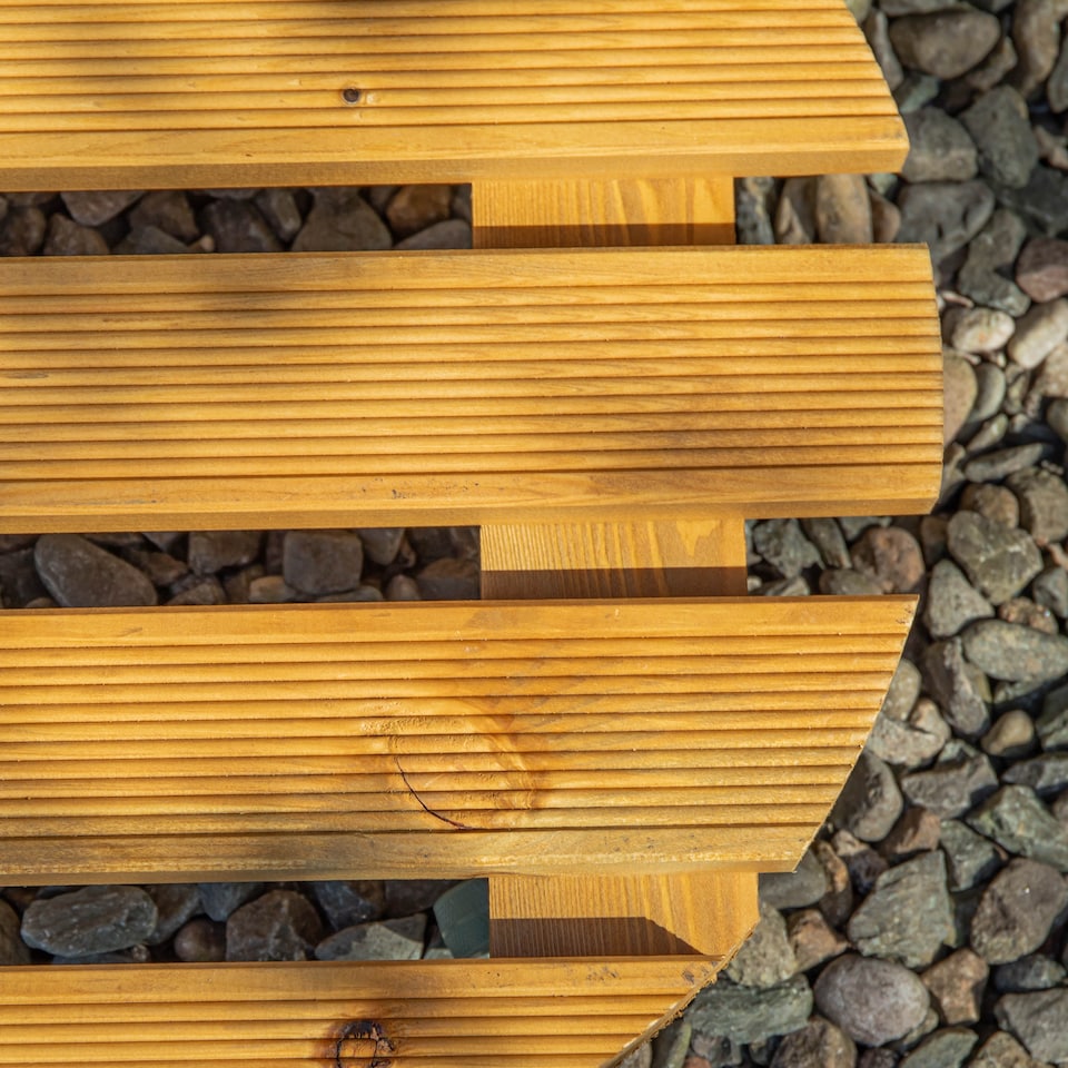 image 1 of Tom Chambers Handcrafted Heavy Duty Round Traditional Wood Garden Patio Plant Flower Pot Stand Caddy Trolley Dolly on Strong Metal Castor Wheels 40cm