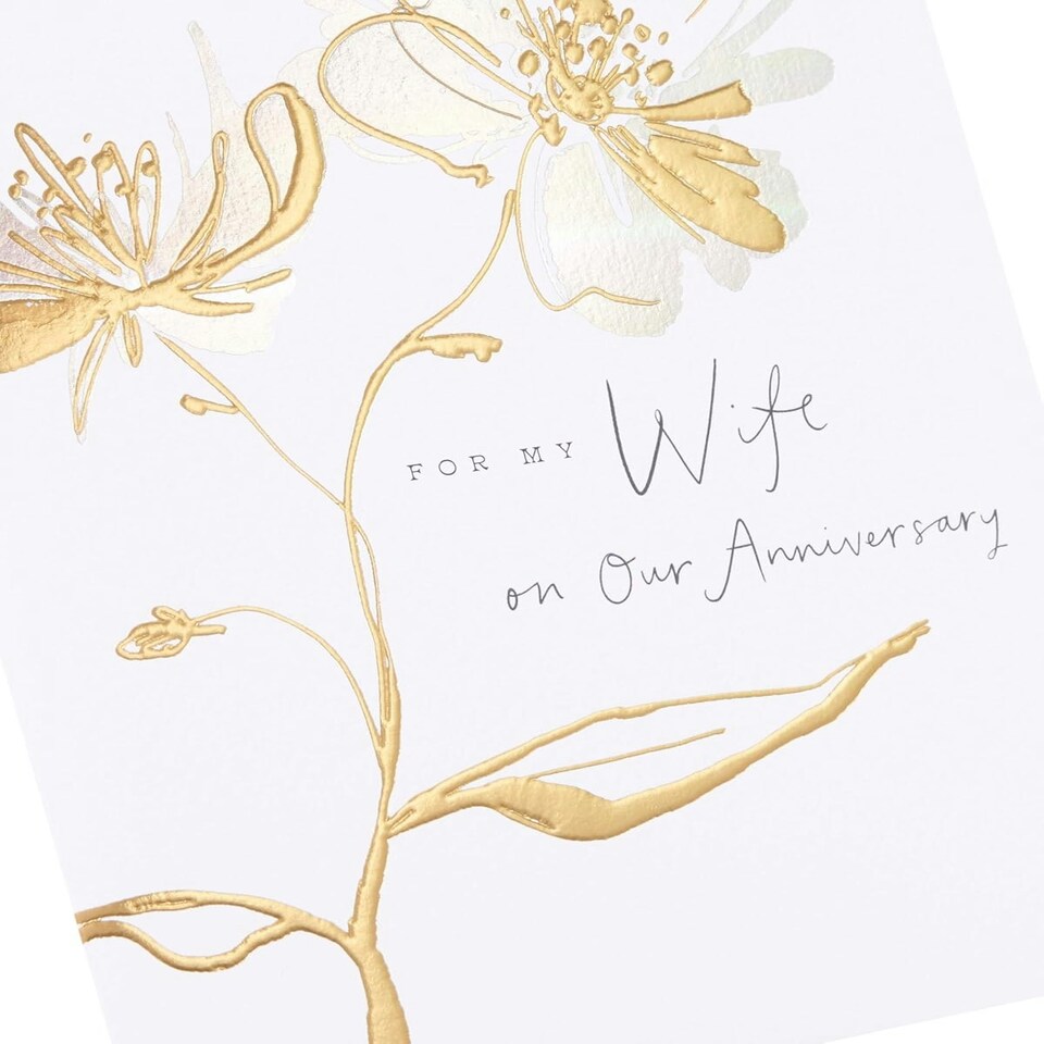 image 1 of Flower Design From The Camden Collection Wife Wedding Anniversary Card