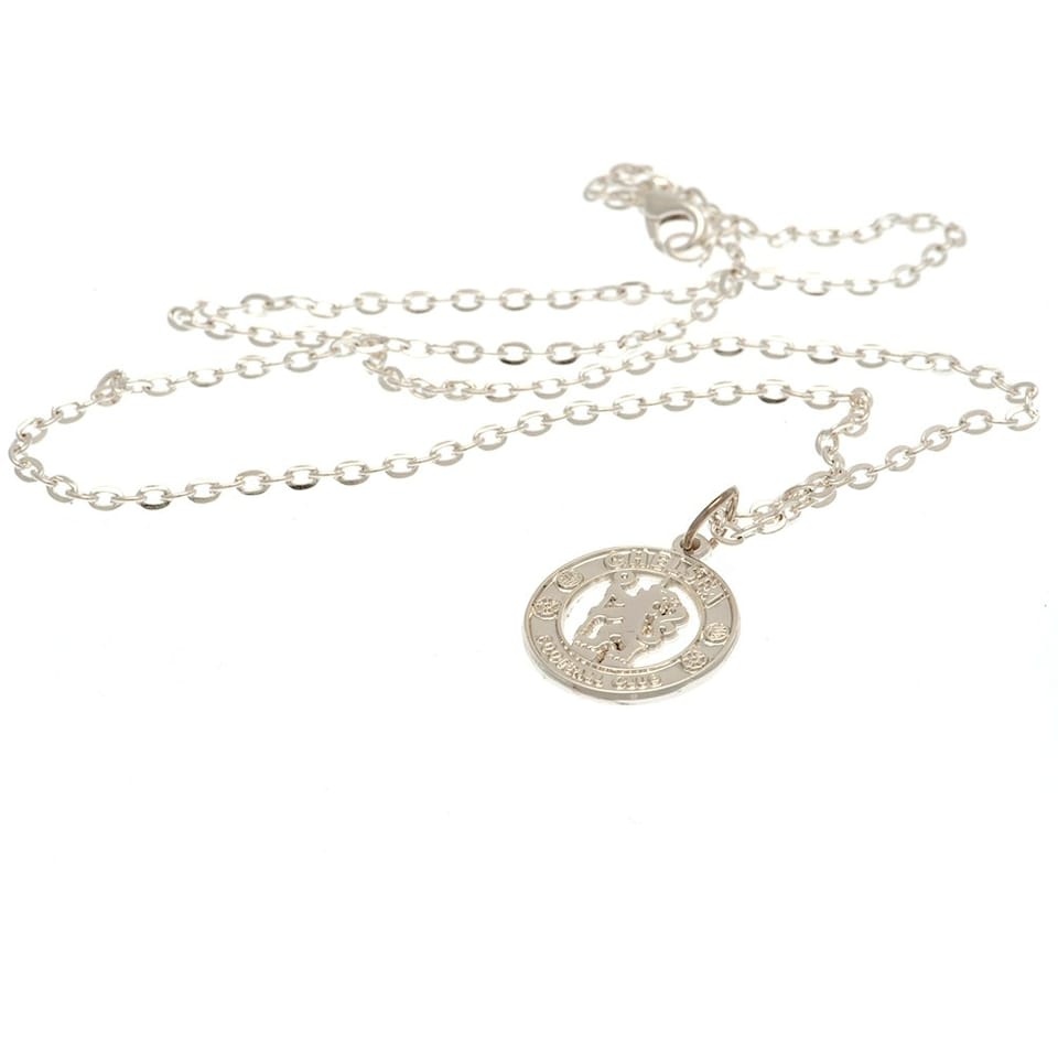 image 1 of Chelsea FC Crest Necklace & Pendant - Silver - One Size