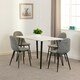 image 3 of Marlow Dining Set with Athens Chairs White | White Marble/Grey Faux Leather