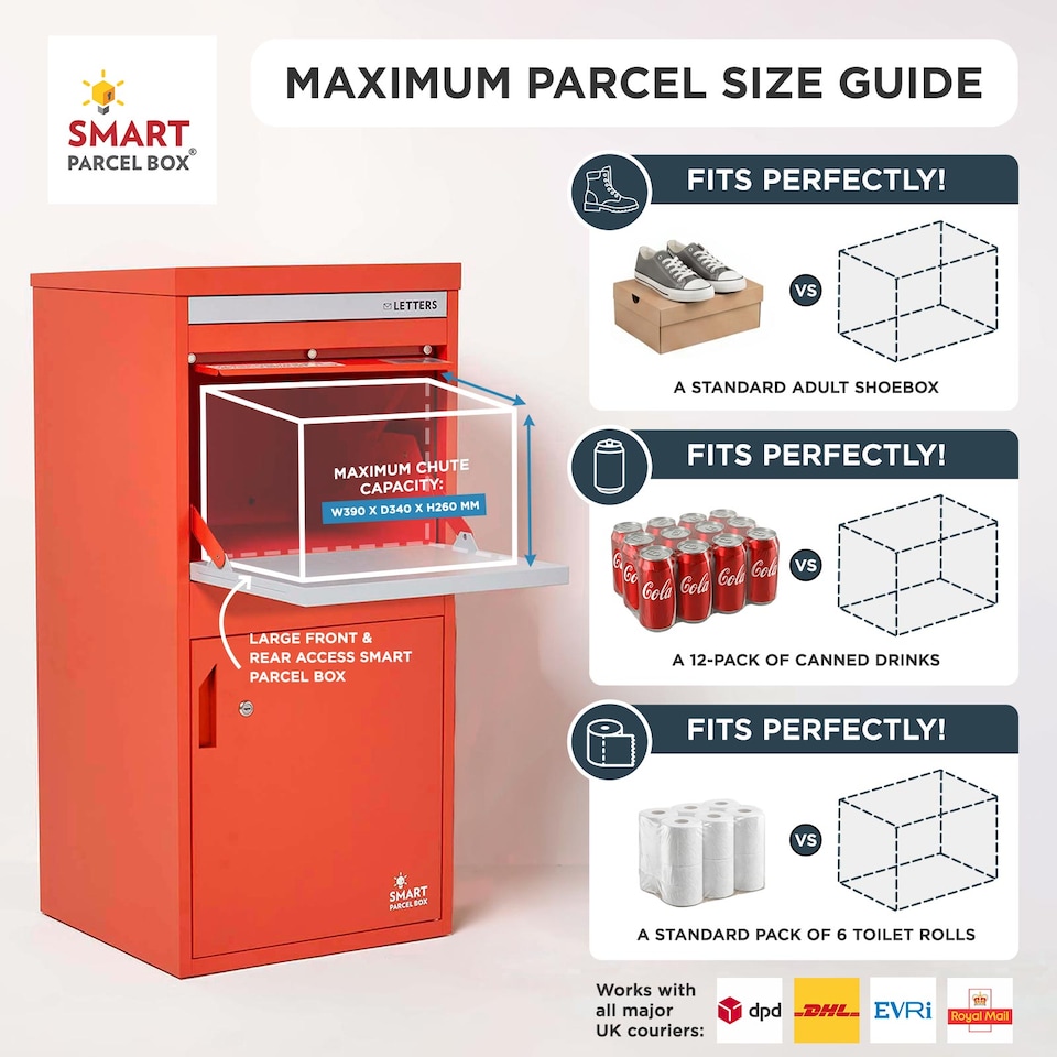 image 1 of SMART PARCEL BOX® Extra Large Front & Rear Access | Red | 1