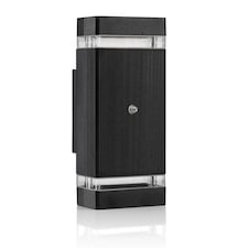 Auraglow Dusk Till Dawn Sensor Double Up & Down Wall Light - THRUXTON | Black | Black/Fitting Only