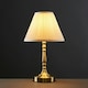 image 3 of ValueLights Pair Of Vintage Antique Brass Touch Table Lamps With Pleated Cream Shades