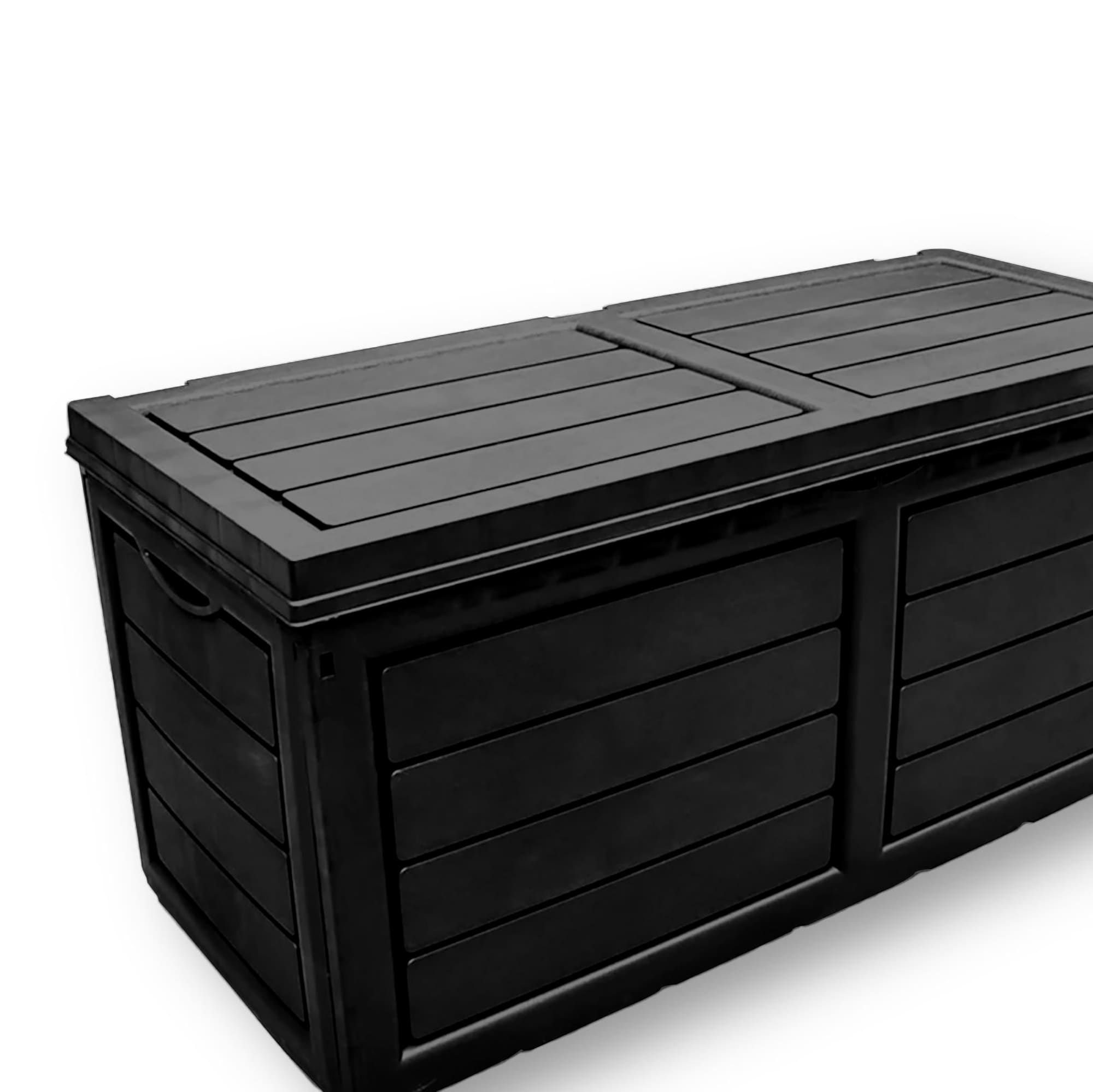 Neo 320 Litre Black Plastic Waterproof Outdoor Garden Plastic Storage Box Furniture | Black