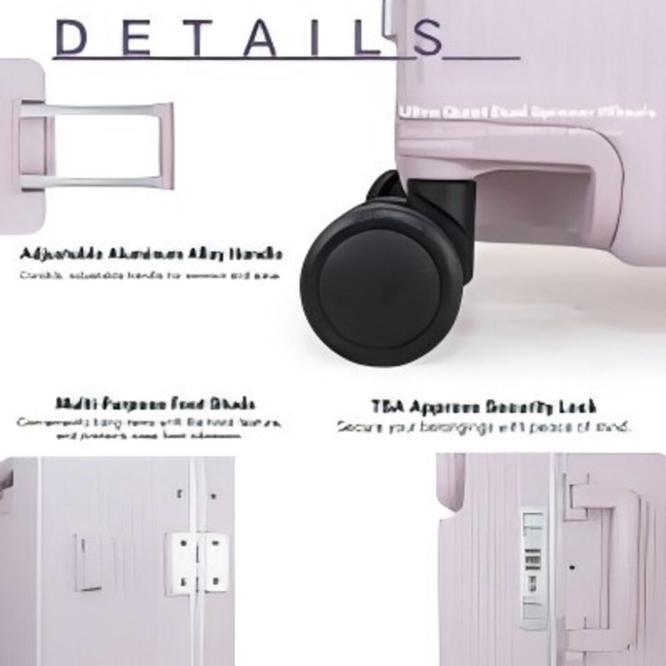 image 1 of Medium Suitcase 24’ Inch Hard Shell Checked Luggage - Lightweight, Durable with Built-in Cupholder, TSA Lock, Dual Spinner Wheels