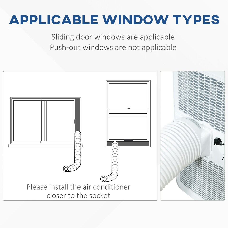 image 1 of HOMCOM 10000 BTU Mobile Portable Air Conditioner Room Ac Unit w/ RC, White