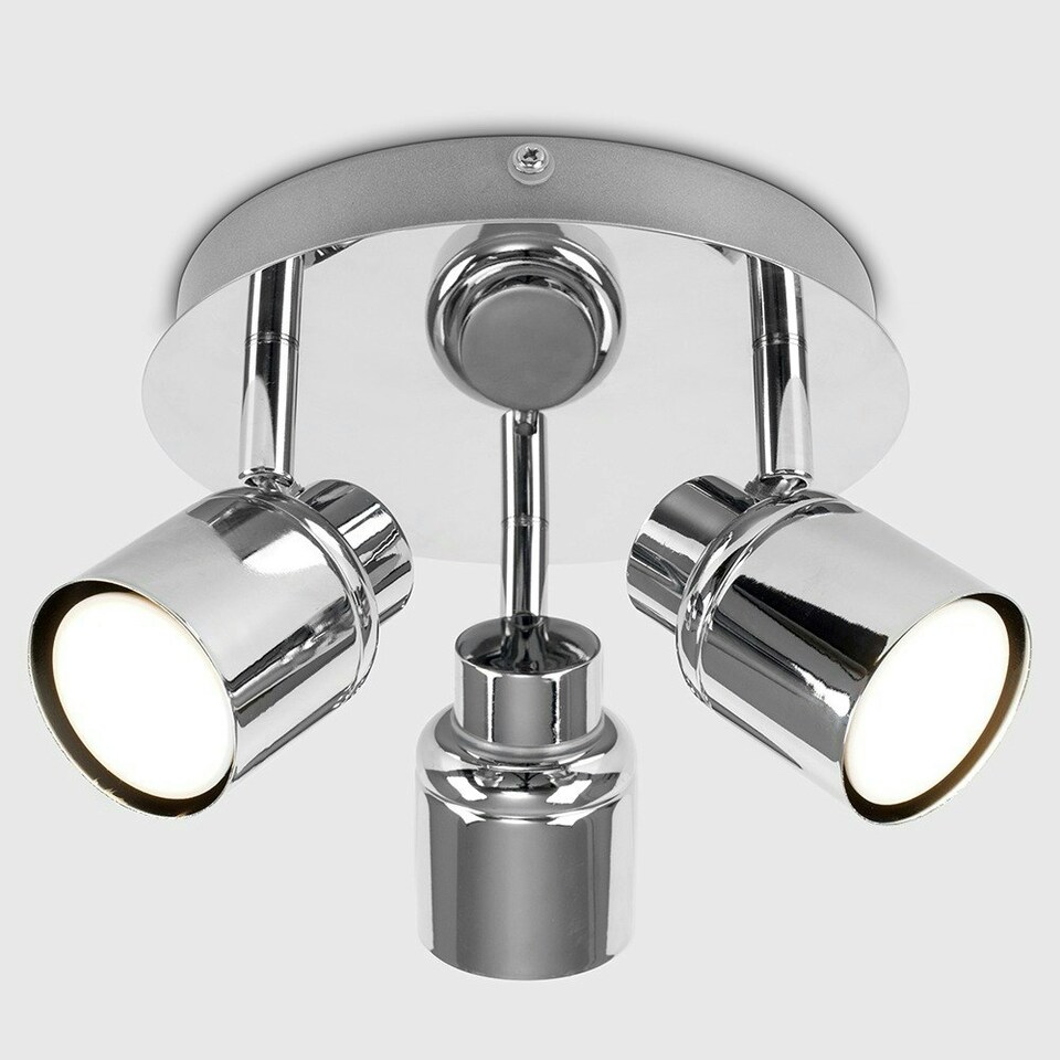 image 1 of ValueLights Benton Chrome IP44 Round Adjustable Ceiling Light | Chrome