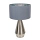 image 4 of ValueLights Jax Chrome Dimmable Touch Table Lamp with Grey with Chrome Inner Lamp Shade and LED Bulb