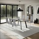 image 8 of Dining Chair Set - high backrest, slim steel legs & rhinestone highlights - Set of 6 Grey