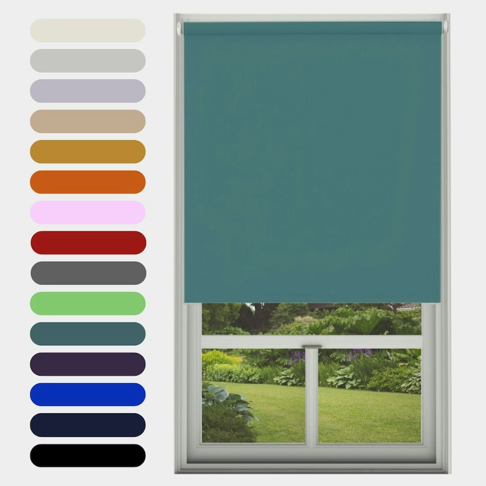 image 1 of Blackout Roller Blind 240cm x 160cm Green | Teal