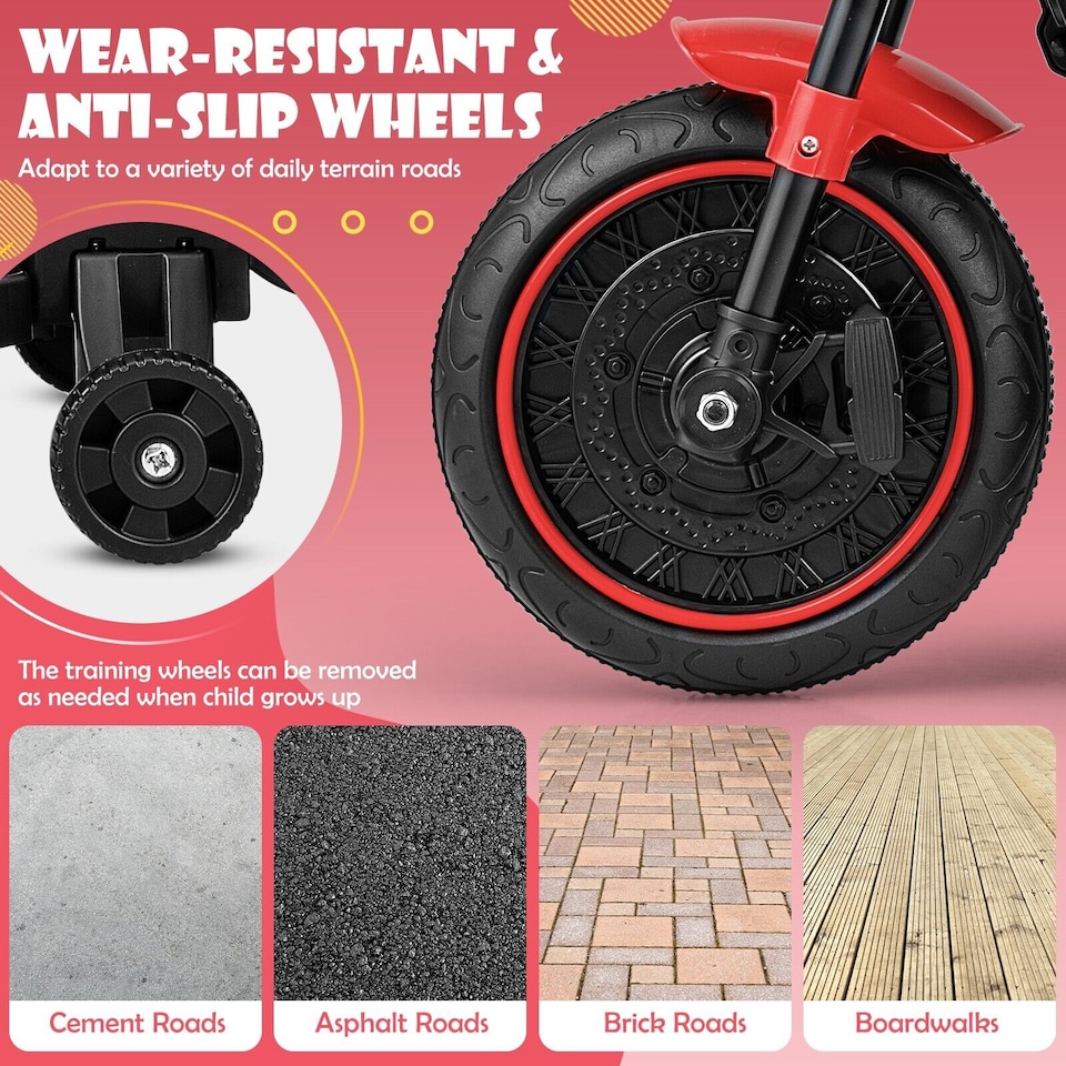 image 1 of COSTWAY 6V Kids Off-Road Motorcycle Electric Powered Red