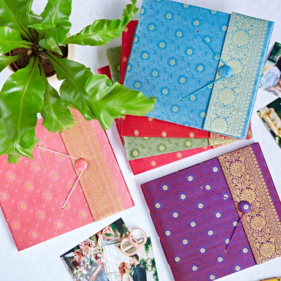 image 1 of Large Sari Fabric Photo Album
