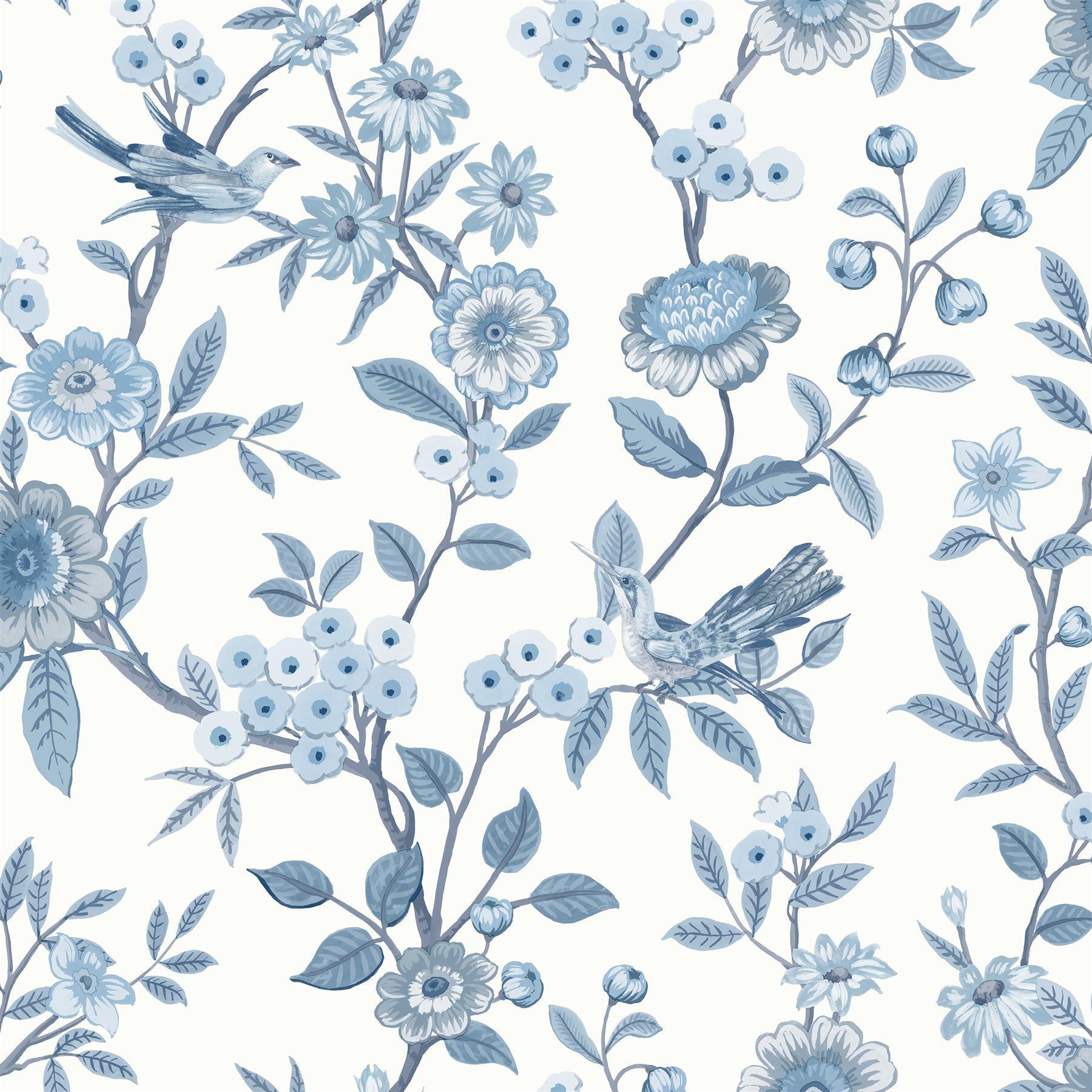 Fine Decor Eleanor Floral Wallpaper Blue Baby Blue 1