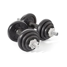York 20kg Cast Iron Adjustable Dumbbell Set - Black.