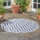 image 2 of Marco Paul Zigzag Round Outdoor Rug 180cm Black