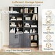 image 10 of COSTWAY 178 CM Bookcase 6-tier Modern Style Storage Grey Grey