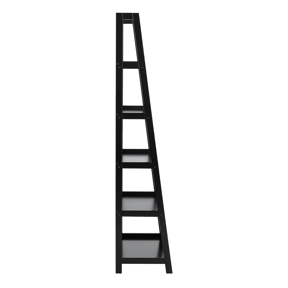 image 1 of Wally Bookcase with 5 Shelves in Black