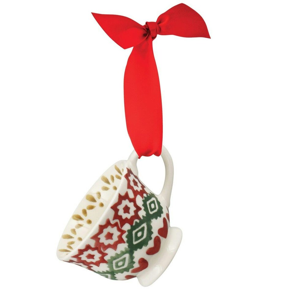 image 1 of Cup: 1 x 30ml Emma Bridgewater Christmas Joy Tiny Teacup Boxed, Ceramic White