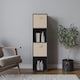 image 2 of 4 -Cube Tall Shelving Unit With Non Woven Inserts | Black | Black & Beige | 1