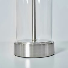 ValueLights Contemporary Brushed Chrome And Clear Tube Table Lamp Base