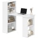 image 1 of HOMCOM 120cm Computer Desk Bookshelf Writing Table 6 Shelves White