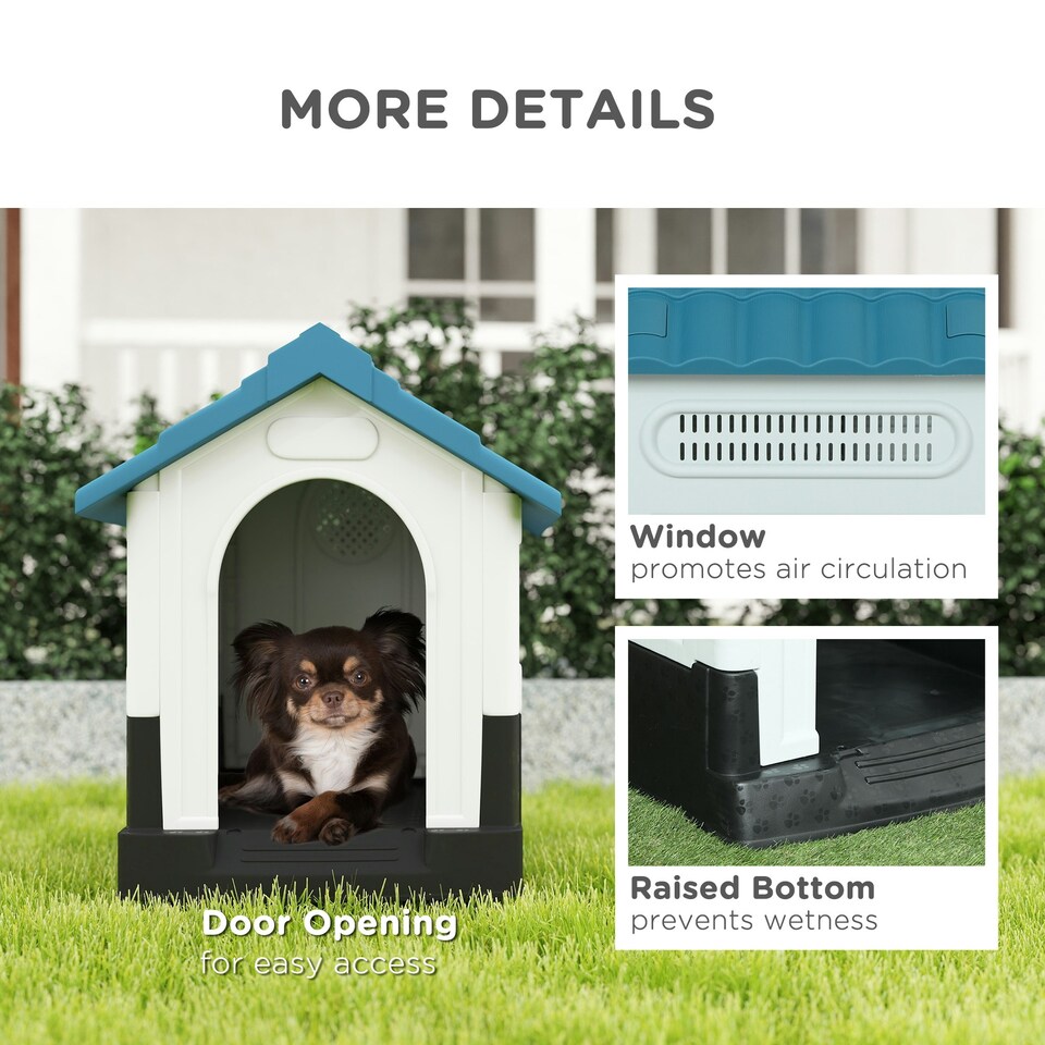 image 1 of PawHut Dog Kennel for Outside Plastic Dog House for XS Dogs, 64.5 x 57 x 66cm