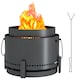 image 6 of Outsunny 37cm Smokeless Wood Burning Firepit Metal Fire Pit, Dark Grey