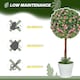 image 4 of HOMCOM Set of 2 Decorative Artificial Plants, Ball Topiary Tree with Rose Flower in Pot, Fake Plants for Home Indoor Outdoor Decor, 60cm, Pink