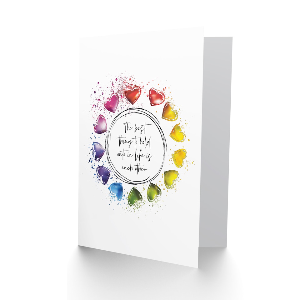 image 1 of Wedding Card Marriage Poem Best Thing Hepburn Quote Rainbow