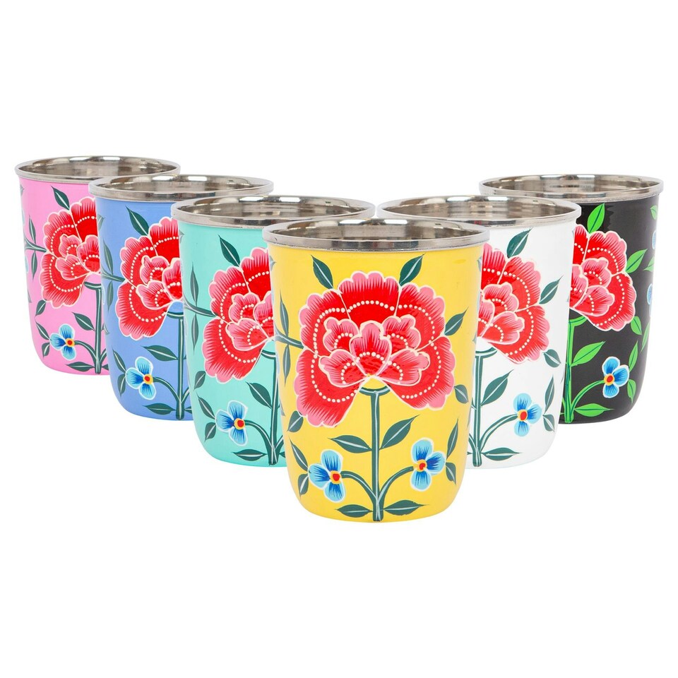 image 1 of BillyCan Hand-Painted Picnic Cup - 300ml - Buttercup Peony