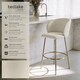 image 2 of Bar Stool Luana - with backrest, velvet look and padded | Cream | cream/gold | 60 x 51 x 106 cm | 2